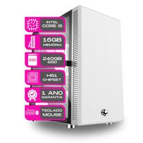 Computador CPU Core i5 16GB SSD 240GB kit teclado e mouse Branco - PC Master