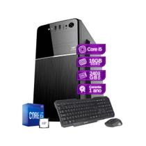 Computador CPU Core i5 16GB SSD 240GB Kit teclado e mouse - PC Master