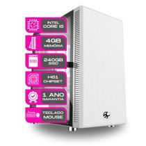 Computador CPU Core i5 4GB SSD 240GB kit teclado e mouse Branco - PC Master