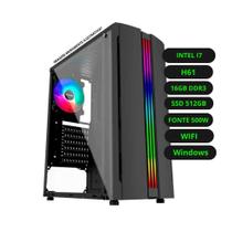 Computador CPU Gamer Intel Core i7 H61 16GB DDR3 SSD 512GB Fonte 500W WiFi Windows Computador CPU Gamer Intel Core i7 H61 16GB DDR3 SSD 512GB Fonte 500W WiFi Windows