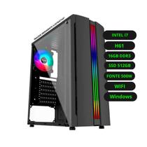 Computador CPU Gamer Intel Core i7 H61 16GB DDR3 SSD 512GB Fonte 500W WiFi Windows