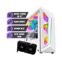 Computador Cpu Gamer Intel Core i9 11ª Geração, 64gb Ram, Nvme 1tb, RTX 5060 8gb - Pc Branco