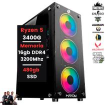 Computador CPU Gamer Ryzen 5 16gb Ram DDR4 480gb SSD RX VEGA 11 c/ Wifi