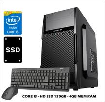 Computador CPU Intel Core i3 Hdmi 4GB SSD 120GB Windows 10 Desktop