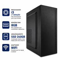 Computador CPU Intel i3 De 4ª Geração 8gb Ram Ddr3 Ssd 240gb Desktop Torre Com Wifi e Cabo De Energia Computador CPU Intel i3 De 4ª Geração 8gb Ram Ddr3 Ssd 240gb Desktop Torre Com Wifi e Cabo De Energia