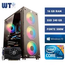 Computador Cpu Intel I7 3770 3,9 Ghz + Ssd 240gb, 16gb Mem Ram + R7 240 (Placa Vídeo) + Fonte 500w