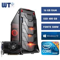 Computador Cpu Intel I7 3770 3,9 Ghz + Ssd 480gb, 16gb Mem Ram + R7 240 4 GB + Fonte 500w