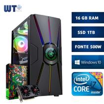 Computador Cpu Intel I7 3770 3,9 Ghz + Ssd 960 gb, 16 gb + PLACA DE VIDEO RX 560 4 GB + Fonte 500w - WT INFO