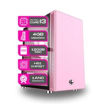 Computador CPU Rosa Intel Core i3 4GB Memória ram SSD 120GB - PC Master