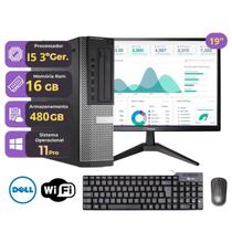 Computador Dell OptiPlex 7010 i5 3ª Geração 16GB RAM SSD 480GB Windows 11 Pro Office WiFi USB