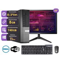 Computador Dell OptiPlex 7010 i5 3ª Geração 8GB RAM SSD 240GB HD 500GB Windows 11 Pro Office WiFi Bluetooth USB HDMI Gravador de