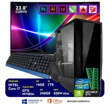 Computador Designer Core I7 16gb Ram Ssd 240gb Gtx 1050 TI 4GB Tela 23