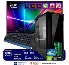 Computador Designer Core I7 16gb Ram Ssd 240gb Gtx Tela 23.8