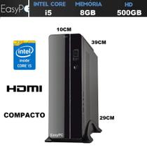 Computador Desktop Compacto Intel Core i5 8GB HD 500GB HDMI Full HD EasyPC Tiny