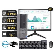 Computador Desktop Dell Completo i5 16GB RAM SSD 480GB Ultra Rápido Com Monitor 19 E Teclado Mouse