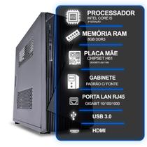 Computador Desktop, Intel Core I5 3ª Geração, 8GB RAM, Sem SSD, Conexões USB/VGA/HDMI/LAN/SOM Computador Desktop, Intel Core I5 3ª Geração, 8GB RAM, Sem SSD, Conexões USB/VGA/HDMI/LAN/SOM