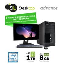 Computador DL Advance - Intel core i5, 8GB, HD 1TB, USB3.0, Linux + Monitor 19,5", mouse e teclado