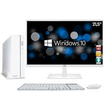 Computador EasyPC Slim White Intel Core i3 4GB HD 500GB Monitor LED 21.5" HQ Full HD 2ms HDMI Branco Windows 10 - EASYPC