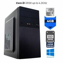 Computador Elo Intel Core i3-10100 Up to 4,3Ghz Cache 6MB Memória 4GB Ram Hd SSD 240GB Windows 10 e pacote de Programas - Elobr informática