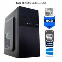 Computador Elo Intel Core i3-10100 Up to 4,3Ghz Cache 6MB Memória 8GB Ram Hd SSD 240GB Windows 10 e pacote de Programas Computador Elo Intel Core i3-10100 Up to 4,3Ghz Cache 6MB Memória 8GB Ram Hd SSD 240GB Windows 10 e pacote de Programas