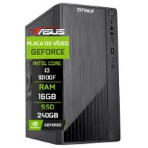 Computador Fácil by Asus Intel Core i3 10100f (Décima Geração) 16GB DDR4 Geforce Nvidia 1GB SSD 240GB