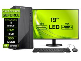 Computador Fácil Completo i5 11400f 8GB DDR4 SSD 120GB Monitor 19" HDMI LED Teclado e Mouse - Fácil Computadores Computador Fácil Completo i5 11400f 8GB DDR4 SSD 120GB Monitor 19" HDMI LED Teclado e Mouse - Fácil Computadores
