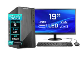 Computador Fácil H61 Intel Core i3 (2ª Geração) 4GB HD 500GB Monitor 19" LED HDMI - Teclado e Mouse - Fácil Computadores