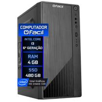Computador Fácil Intel core i3 (6ª geração) 4GB SSD 480GB