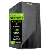 Computador Fácil Intel Core i5 10400f (Décima Geração) 16GB DDR4 3000MHz Geforce Nvidia 1GB SSD 240GB