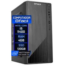 Computador Fácil Intel Core i5 11400 (11ª Geração) 4GB DDR4 SSD 120GB