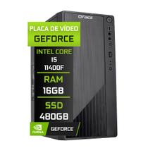 Computador Fácil Intel Core i5 11400F (11ª Geração) 16GB DDR4 Geforce Nvidia 1GB SSD 480GB