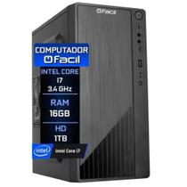 Computador Fácil Intel Core i7 3.4GHz 16GB HD 1TB Windows 10 pro HDMI