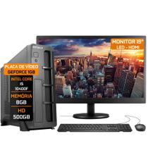 Computador Fácil Slim Completo Intel Core i5 10400f (Décima Geração) 8GB DDR4 3000MHz HD 500GB Monitor 19" HDMI LED