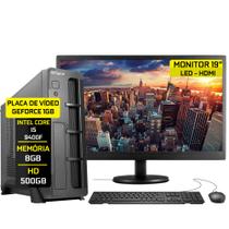 Computador Fácil Slim Premium Completo Intel Core i5 9400f (Nona Geração) 8GB DDR4 3000MHz HD 500GB Monitor 19" HDMI LED