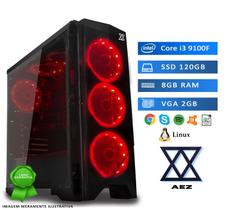 Computador Gamer AEZ Powered By Asus Intel Core i3 9100F, 8GB, SSD 120GB, VGA 2GB, Linux