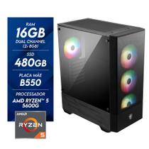 Computador Gamer AMD Ryzen 5 5600G 16GB (2x8GB) SSD 480GB Radeon Vega 7 CertoX Stream 1049