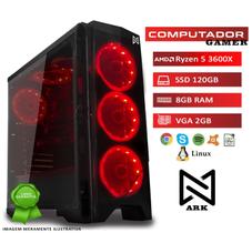 Computador Gamer ARK Powered By Asus AMD Ryzen 5 3600X, 8GB, SSD 120GB, VGA 2GB BITS, Linux