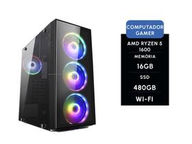 Computador gamer brx amd ryzen 5 1600 16gb ssd 480gb wifi