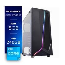 Computador Gamer CertoX Brave 1026 PW Core I3 8100 8GB DDR4 240GB SSD Acrílico Linux