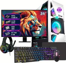 Computador Gamer Completo Intel Core i7 GT 730 4GB SSD 16GB 480GB Kit Gamer com Headset Monitor 24"