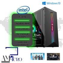 Computador gamer i5 quad-core / 16gb de ram / ssd 240gb sata / gtu rx 550 4gb gddr5 / gab gamer