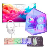 Computador Gamer Intel Core i7 11ª Geração 32gb Ram, Ssd 960gb, Rtx 2060, Tela 23" Curva, Gabinete Aquário com RGB - Branco