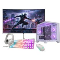 Computador Gamer Intel Core i9 11ª Geração 16gb Ram Ssd 960gb Rtx 2060 Tela 23" Curva Gabinete Aquário RGB - Branco