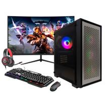 Computador Gamer Intel i9 11ª 16gb Ram, Ssd 512gb, Rtx 2060 6gb, Monitor 23" Curvo Branco, Gabinete X-frame Cinza