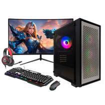 Computador Gamer Intel i9 11ª 64gb Ram, Ssd 2tb, Rtx 3060 12gb, Monitor 23" Curvo Branco, Gabinete X-frame Cinza