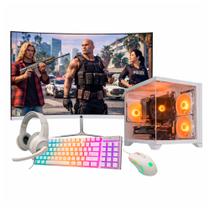 Computador Gamer P/ GTA I5 6ª 32gb Ram 512gb Nvme RX 560 Monitor 23" Curvo + Gabinete e Combo Branco