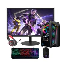 Computador Gamer Ryzen 5 3400G 16gb DDR4 512gb Nvme Monitor 20 Gabinete C/ 4 Coolers RGB Preto