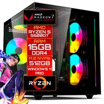 Computador Gamer Ryzen 5 5600GT, Vega 7, RAM 16GB DDR4, SSD M.2 NVMe 512GB, Windows 11 Pro, Gabinete Aquarius Computador Gamer Ryzen 5 5600GT, Vega 7, RAM 16GB DDR4, SSD M.2 NVMe 512GB, Windows 11 Pro, Gabinete Aquarius