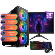 Computador Gamer UP Starter Max I7 16GB SSD512 GB Completo Monitor 23" Placa de Vídeo RX550 Win11 Teclado Mouse MultiPc
