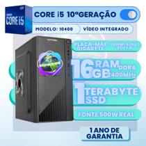 Computador Home Core i5 10400, 16GB DDR4, SSD 1TB, Fonte 500w Real, Windows 10 Pro Trial - iNTEL - A World Micro